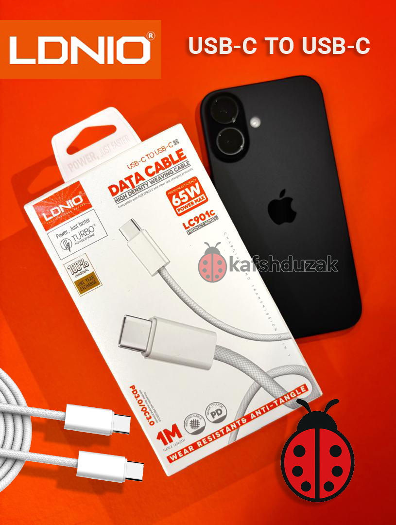 کابل Type-C به Type-C الدینیو LDNIO LC901C  توان 65 وات