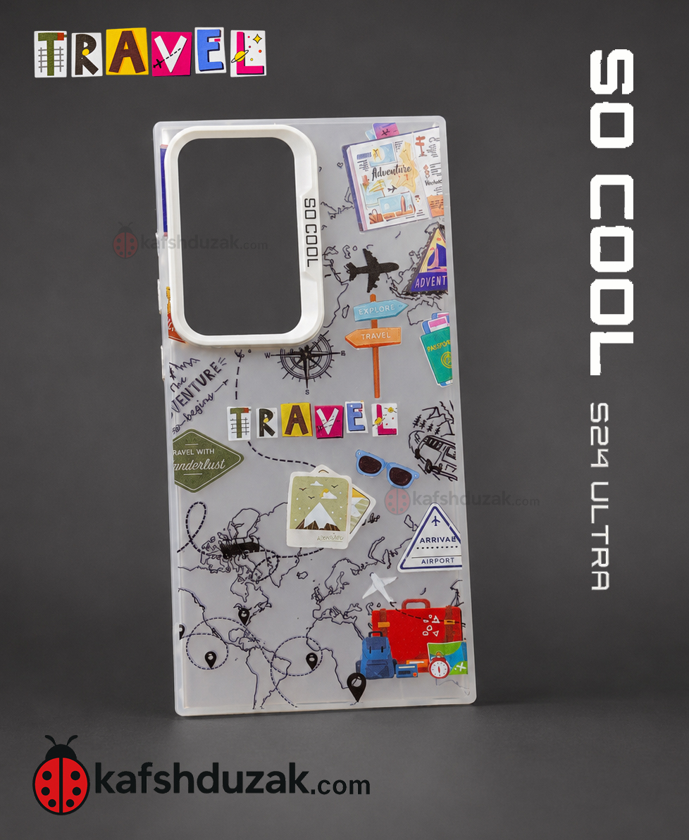 قاب طرحدار سامسونگ Galaxy S24 Ultra برند So Cool طرح Travel