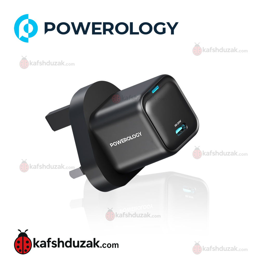 شارژر دیواری فست شارژ تایپ سی 20 وات پاورولوژی PWCUQC016