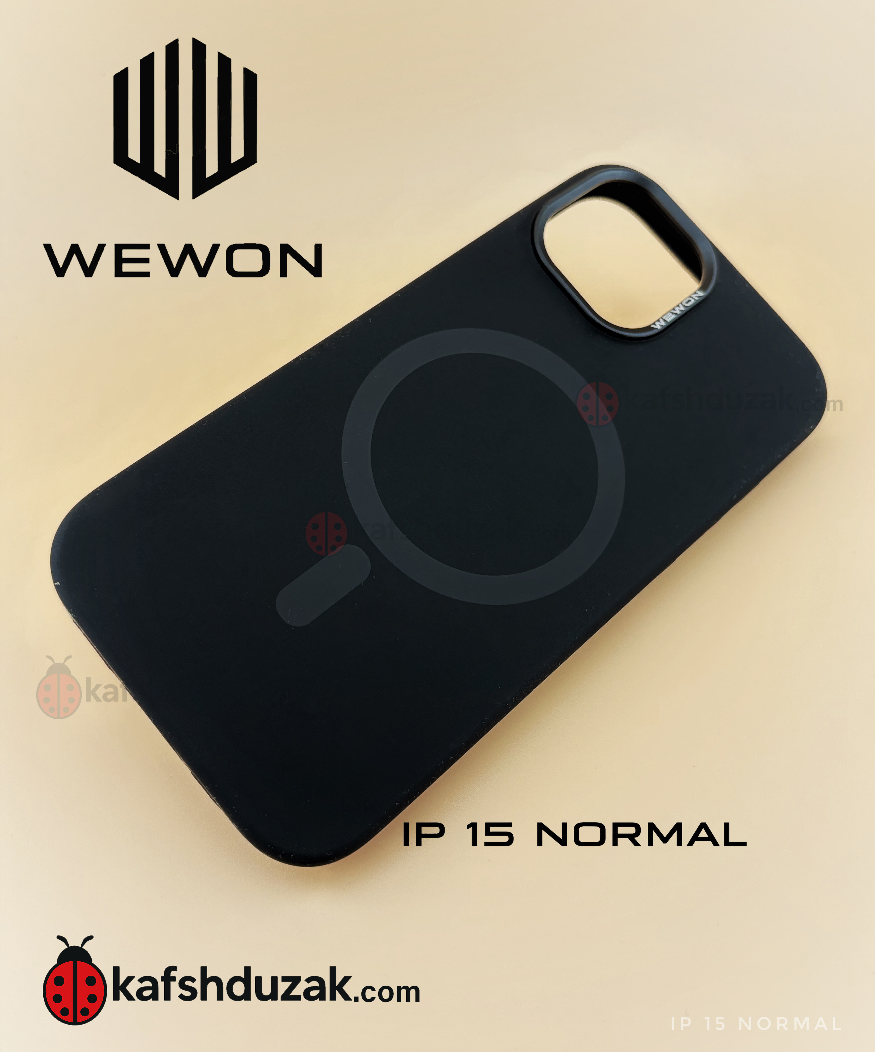 کاور سیلیکونی اورجینال آیفون 15 برند WEWON با قابلیت مگ سیف