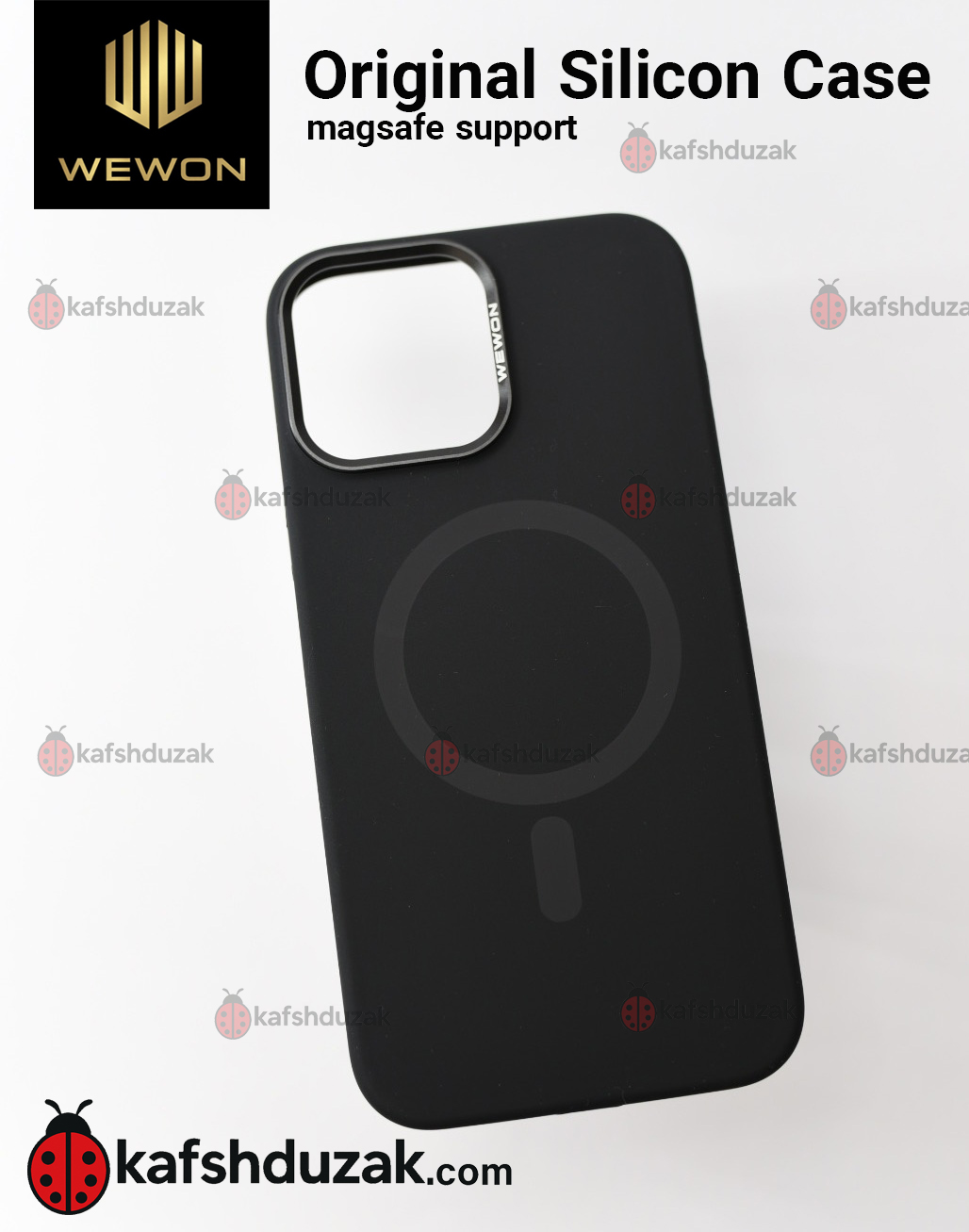 کاور سیلیکونی اورجینال آیفون 13 promax برند WEWON با قابلیت مگ سیف